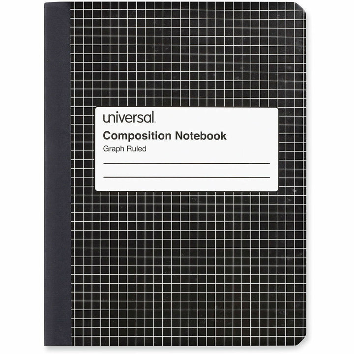 Image of Universal® Quad Rule Composition Book, Quadrille Rule (4 sq/in), Black Marble Cover, (100) 9.75 x 7.5 Sheets