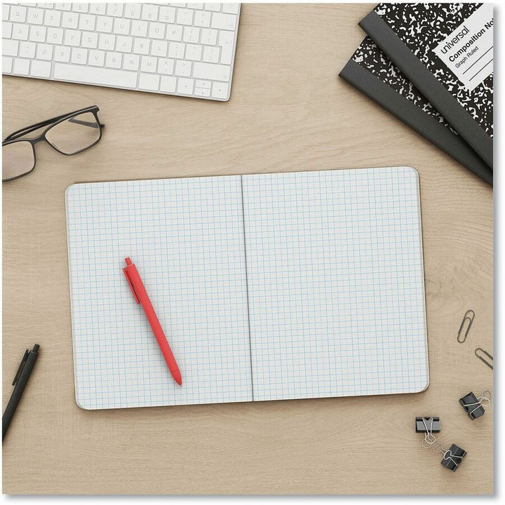 Image of Universal® Quad Rule Composition Book, Quadrille Rule (4 sq/in), Black Marble Cover, (100) 9.75 x 7.5 Sheets