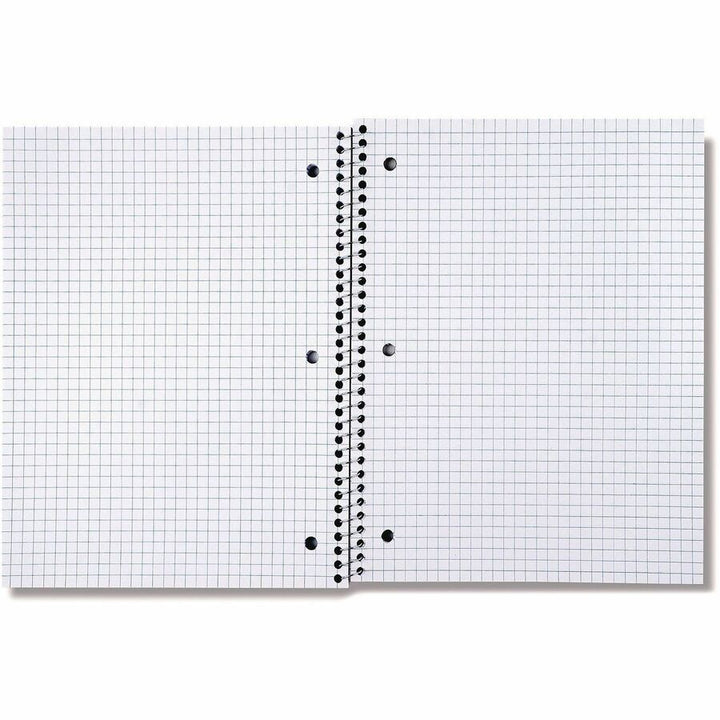 Image of Universal® Wirebound Notebook, 1-Subject, Quadrille Rule (4 sq/in), Black Cover, (70) 10.5 x 8 Sheets