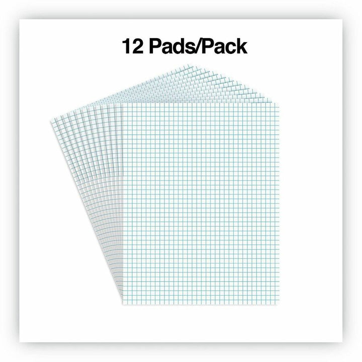 Image of Universal® Quadrille-Rule Glue Top Pads, Quadrille Rule (4 sq/in), (50) White 8.5 x 11 Sheets, Dozen
