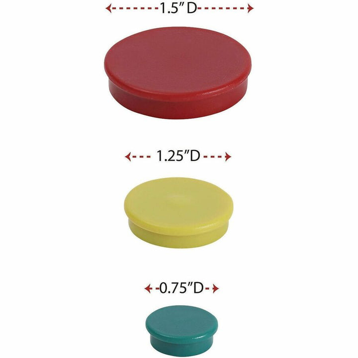 Image of Universal UNV31251 Board Magnet, Circle, Heavy Duty, 30 / Pack, Assorted, Blue, Green, Red, White, Yellow