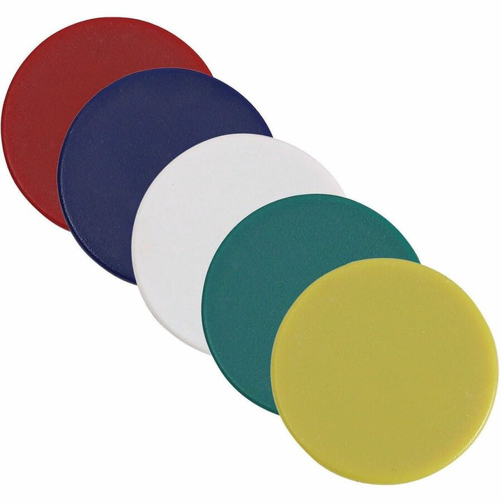 Image of Universal UNV31251 Board Magnet, Circle, Heavy Duty, 30 / Pack, Assorted, Blue, Green, Red, White, Yellow
