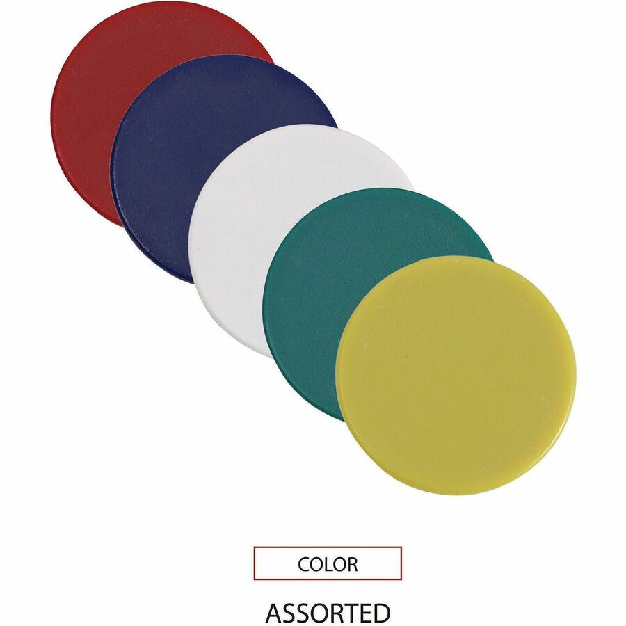 Image of Universal UNV31251 Board Magnet, Circle, Heavy Duty, 30 / Pack, Assorted, Blue, Green, Red, White, Yellow