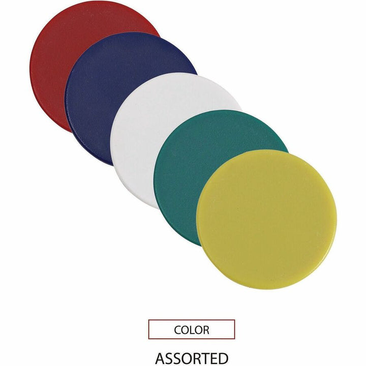 Image of Universal UNV31251 Board Magnet, Circle, Heavy Duty, 30 / Pack, Assorted, Blue, Green, Red, White, Yellow