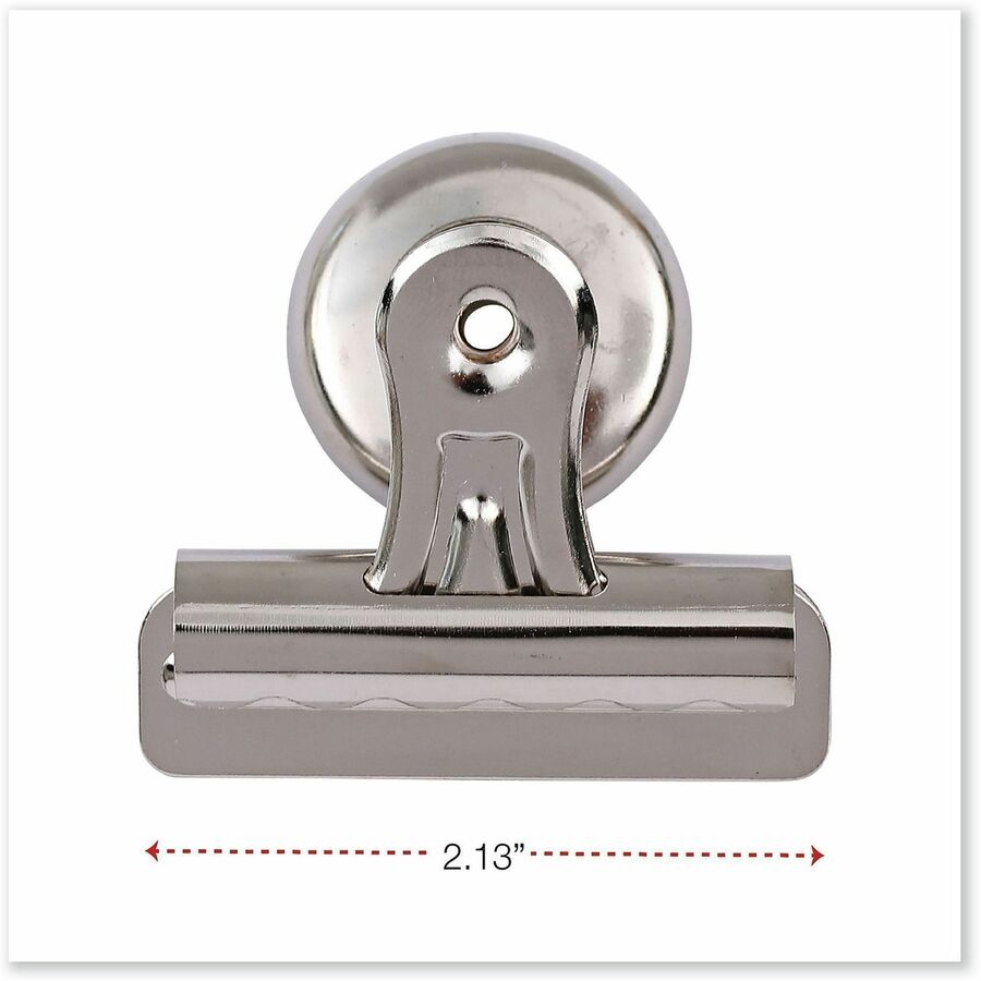 Image of Universal UNV31261 Bulldog Magnetic Clips, Medium, Nickel, 12/Pack