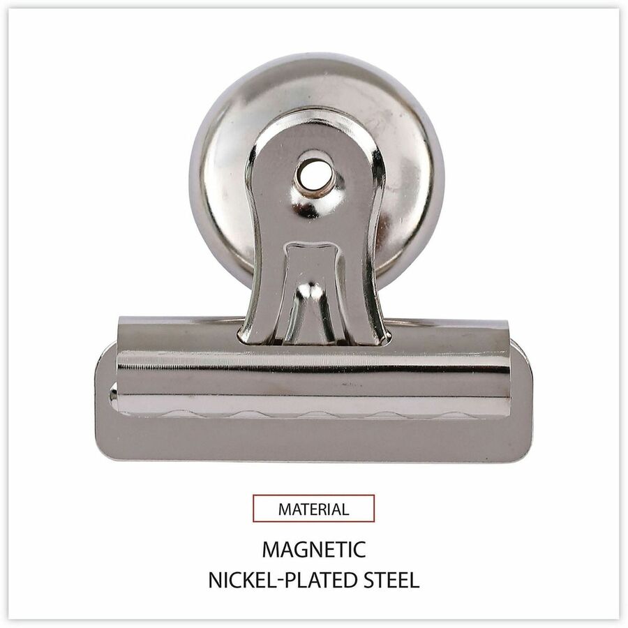 Image of Universal UNV31261 Bulldog Magnetic Clips, Medium, Nickel, 12/Pack