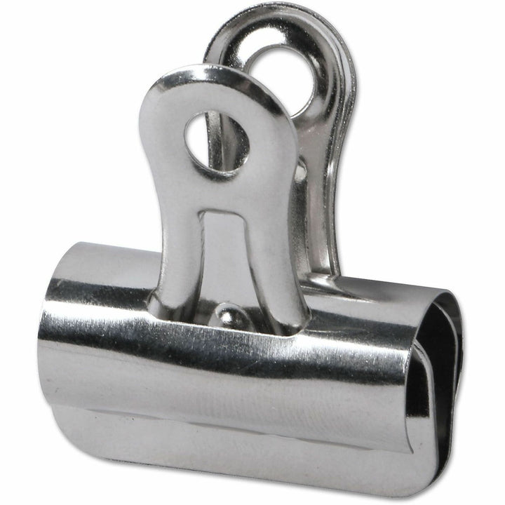Image of Universal UNV31263 Bulldog Clips, Small, Nickel, 36/Pack, Small, 1.3" Width, 0.44" Size Capacity, Nickel, Nickel Plated Steel, 36 / Pack