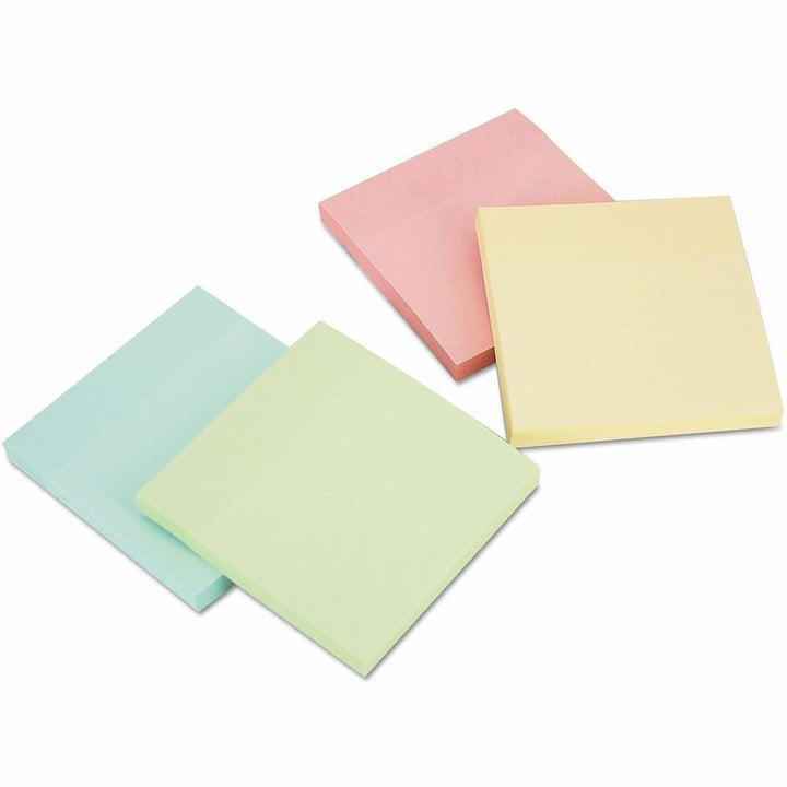 Image of Universal UNV35695 Notepad, 90 Sheets, 3" x 3" Sheet Size, Assorted Pastel Paper, Paper Cover, 24 / Pack