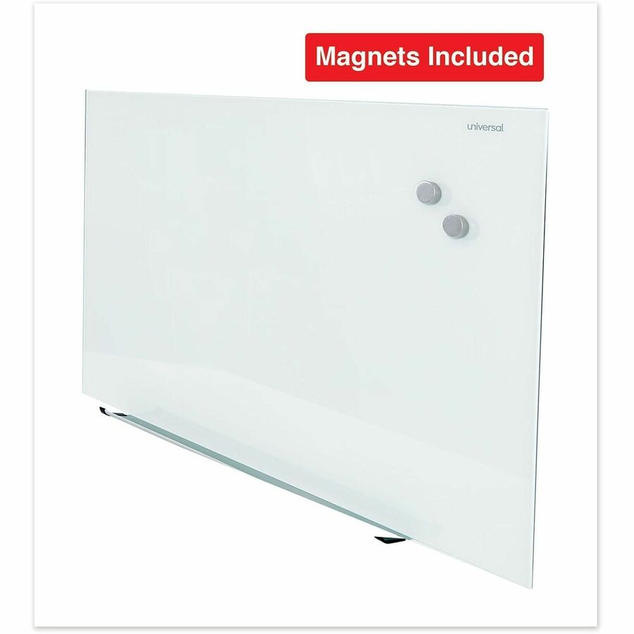 Image of Universal UNV43203 Frameless Magnetic Glass Marker Board, 48" x 36" , White Surface