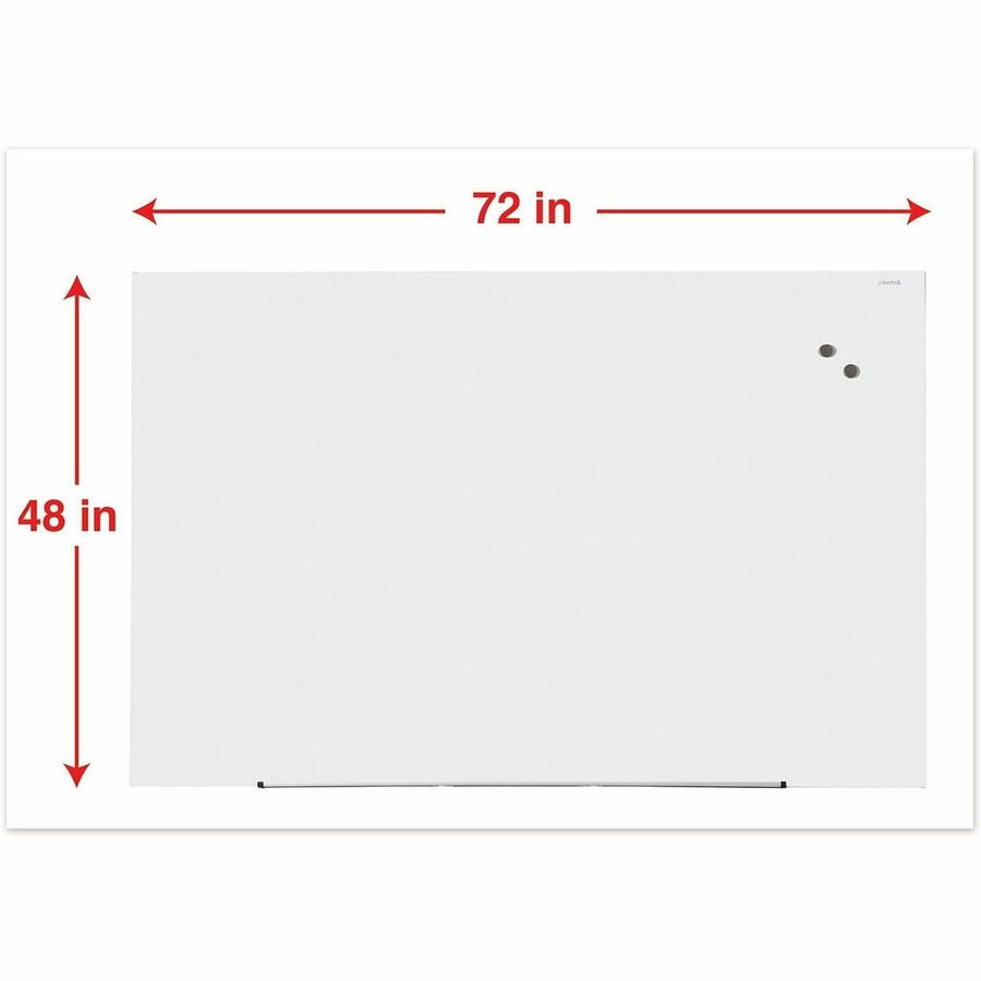 Image of Universal® Frameless Magnetic Glass Marker Board, 72" x 48", White Surface