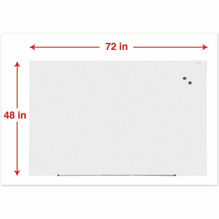 Image of Universal® Frameless Magnetic Glass Marker Board, 72" x 48", White Surface