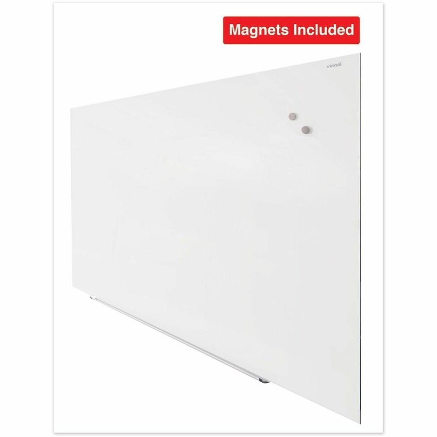 Image of Universal® Frameless Magnetic Glass Marker Board, 72" x 48", White Surface