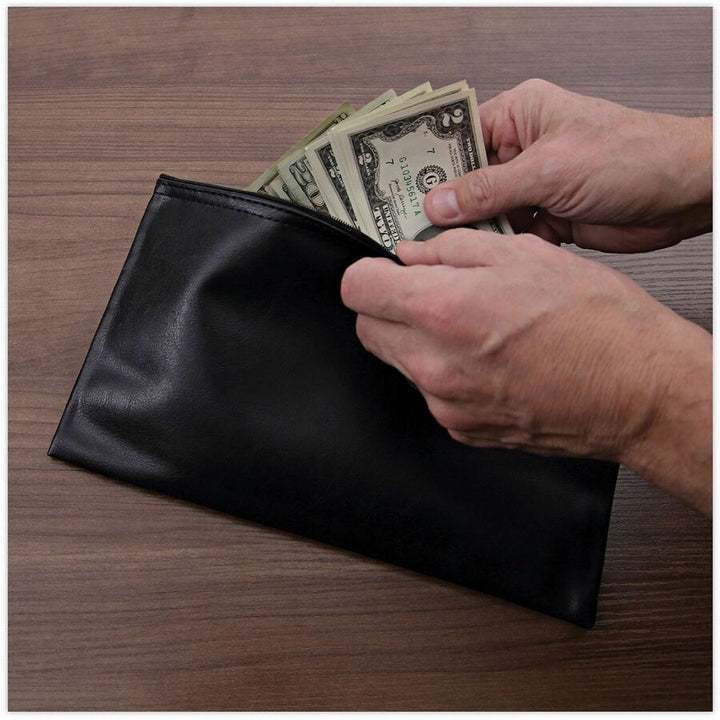 Image of Universal UNV69021 Cash Case, PU Leather Body, 6" H x 11" Width, 2 / Pack