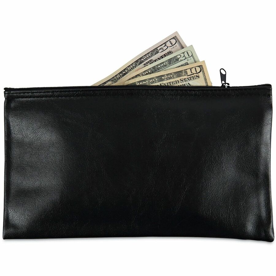 Image of Universal UNV69021 Cash Case, PU Leather Body, 6" H x 11" Width, 2 / Pack