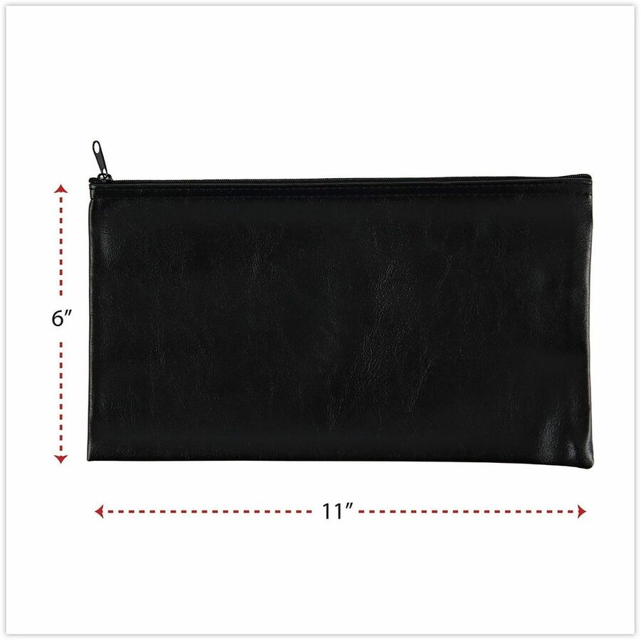 Image of Universal UNV69021 Cash Case, PU Leather Body, 6" H x 11" Width, 2 / Pack