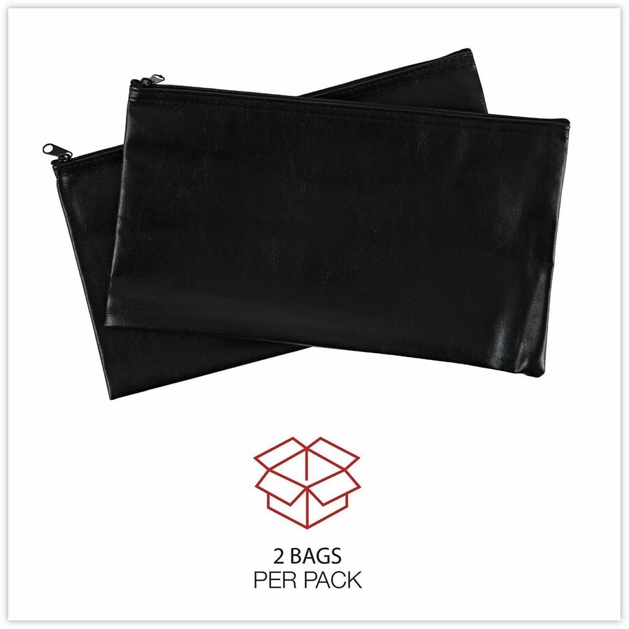 Image of Universal UNV69021 Cash Case, PU Leather Body, 6" H x 11" Width, 2 / Pack