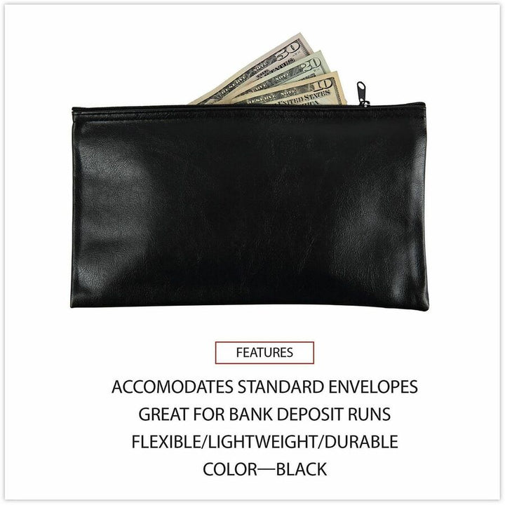 Image of Universal UNV69021 Cash Case, PU Leather Body, 6" H x 11" Width, 2 / Pack