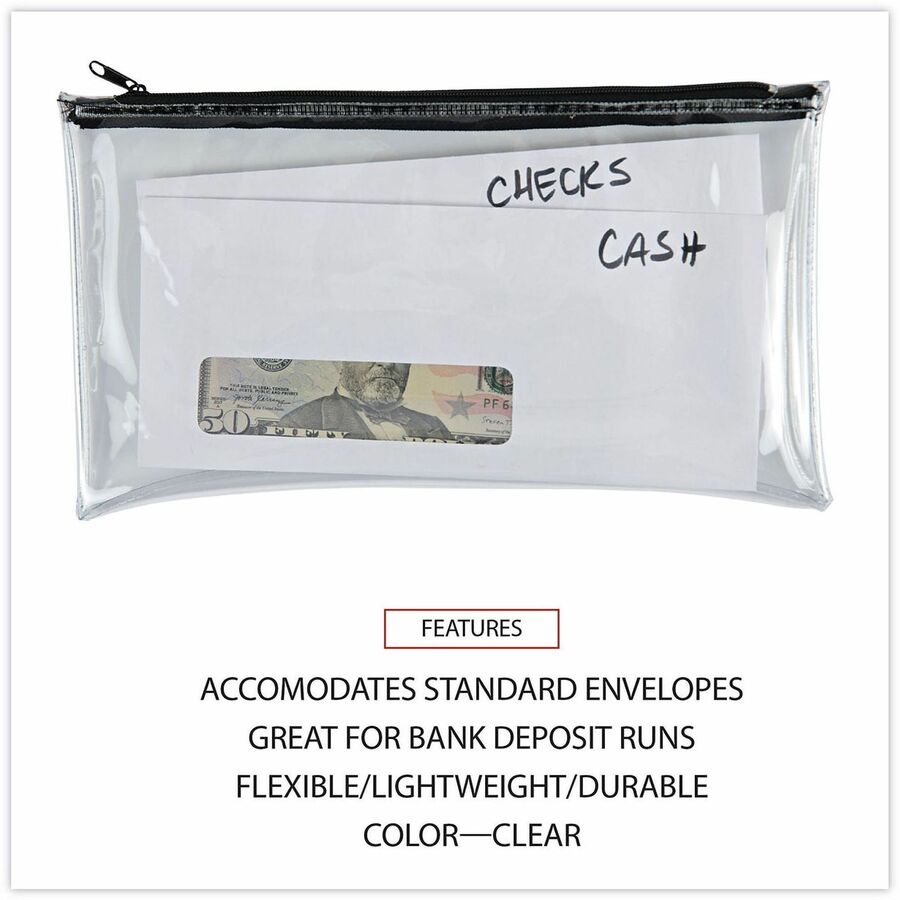 Image of Universal UNV69026 Cash Case, Plastic, Polyethylene Body, 6" H x 11" Width, 2 / Pack