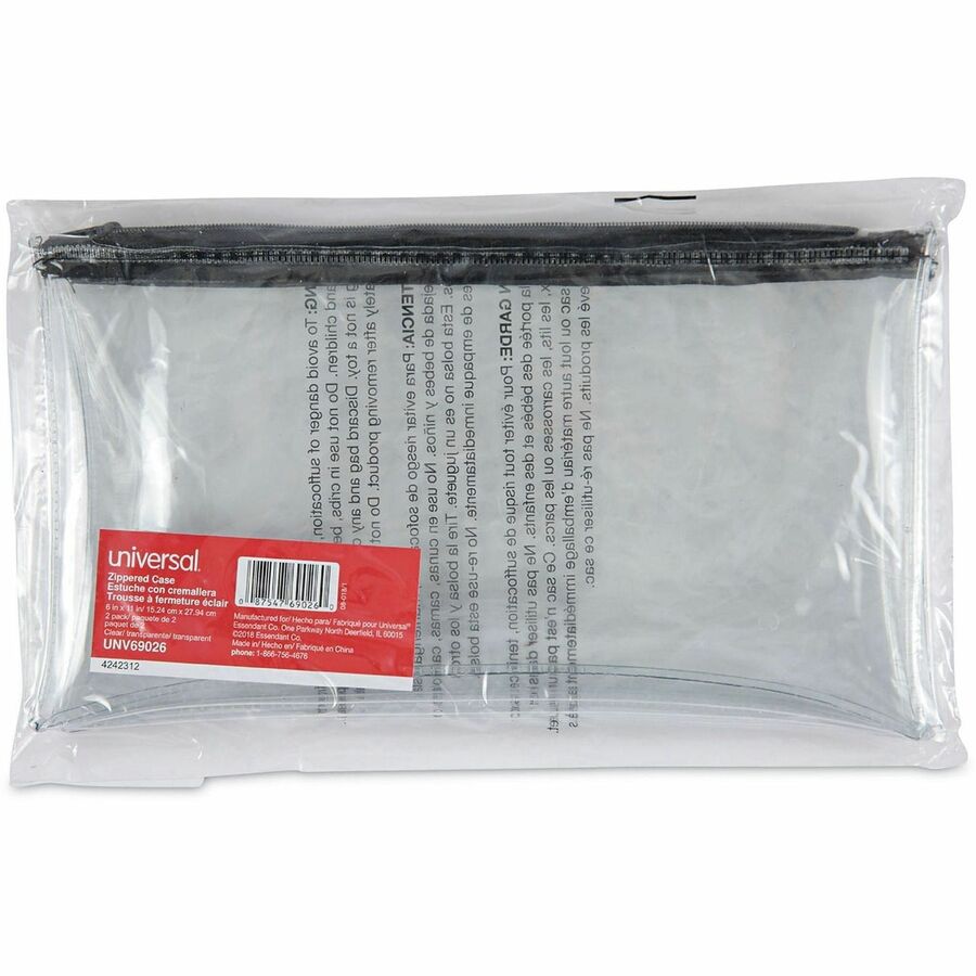 Image of Universal UNV69026 Cash Case, Plastic, Polyethylene Body, 6" H x 11" Width, 2 / Pack