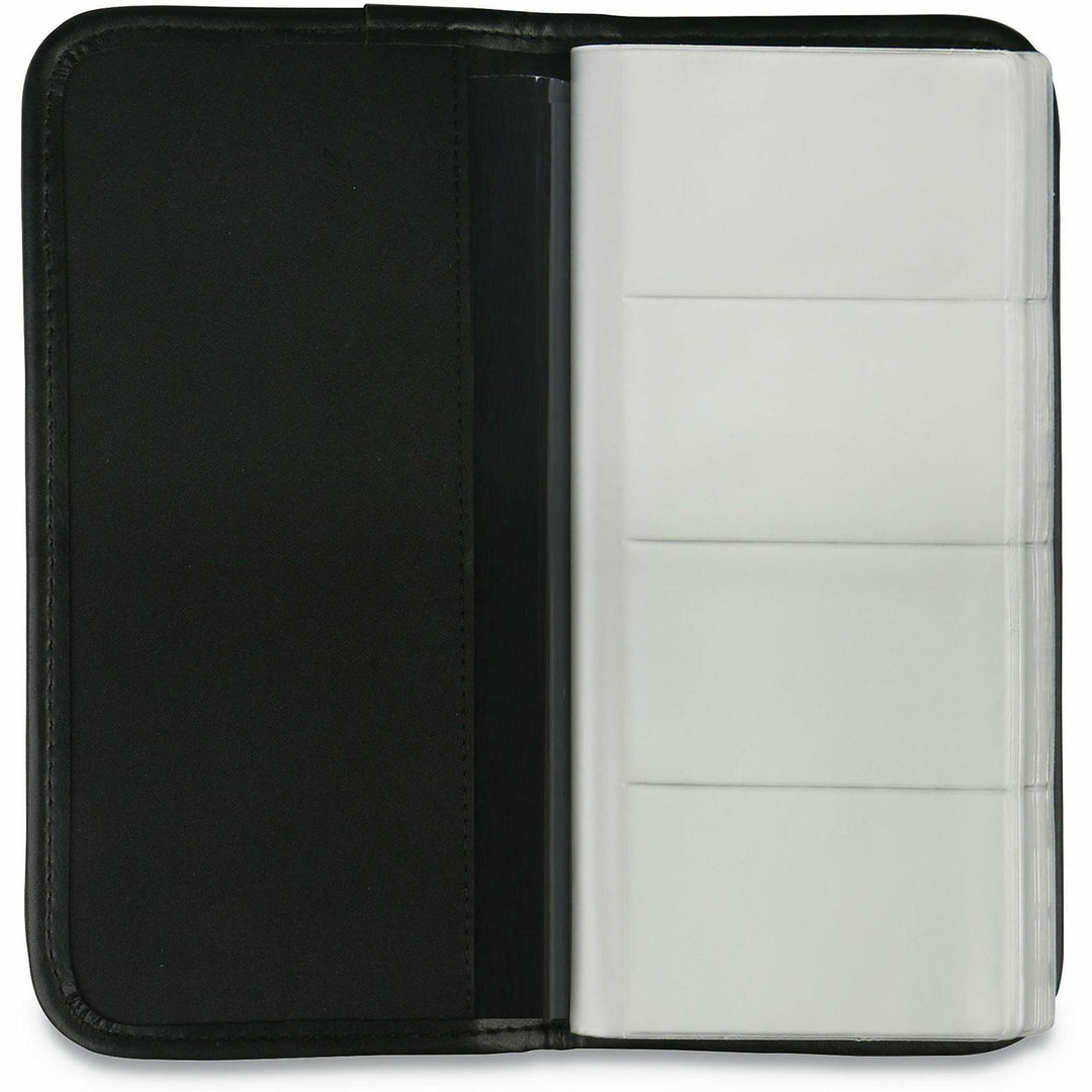 Image of Universal® Business Card Holder, Holds 160 3.5 X 2 Cards, 4.75 X 10.13, Vinyl, Black