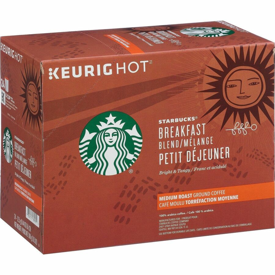 Image of Starbucks 12433992 Breakfast Blend Coffee, Medium, K-Cup, Breakfast Blend, 24 / Box