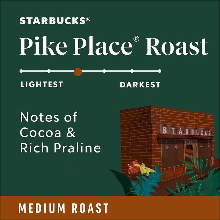 Image of Starbucks 12434812 Pike Place Roast Coffee, Medium, K-Cup, Pike Place Roast, 24 / Box