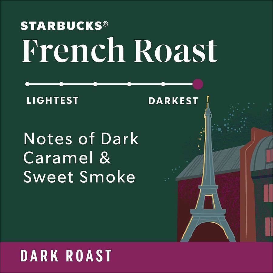 Image of Starbucks 12434813 French Roast Coffee, Dark, K-Cup, French Roast, 24 / Box