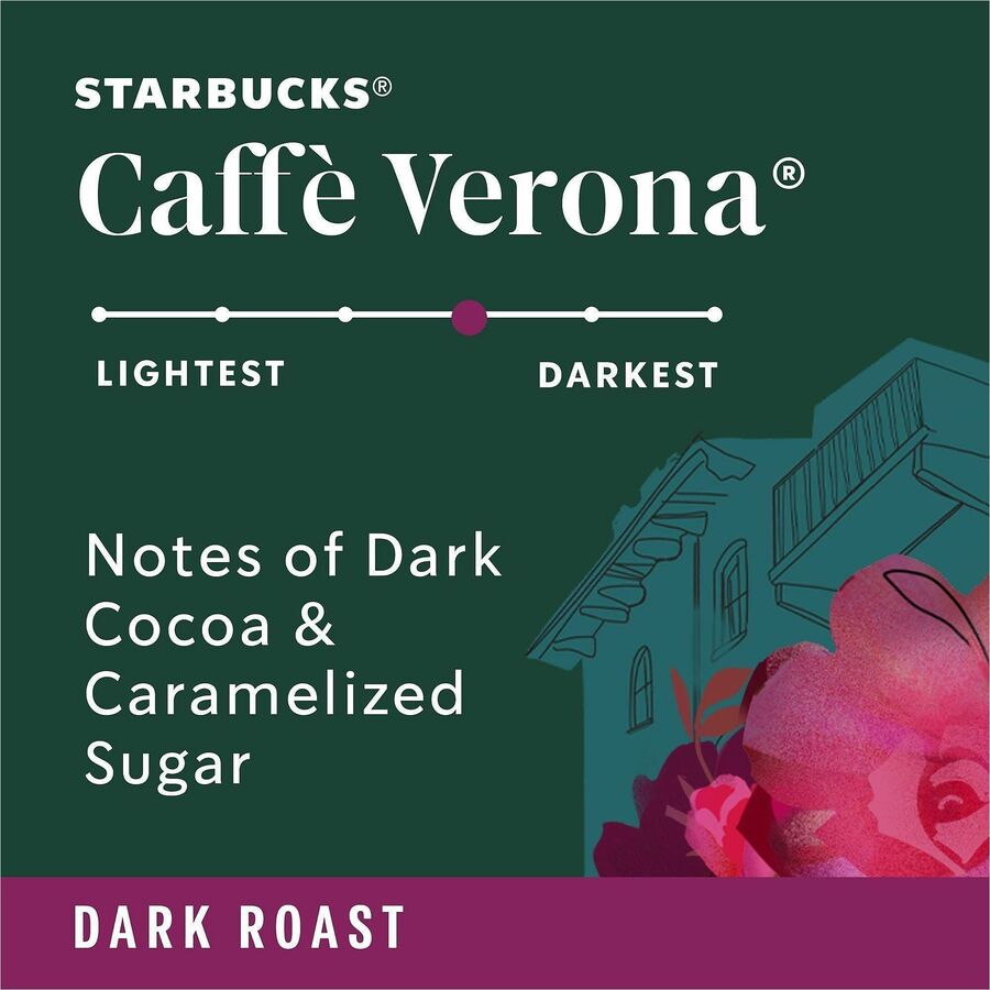 Image of Starbucks Caffè Verona 12434951 Caffe Verona Coffee, Dark, K-Cup, Caffe Verona, 24 / Box