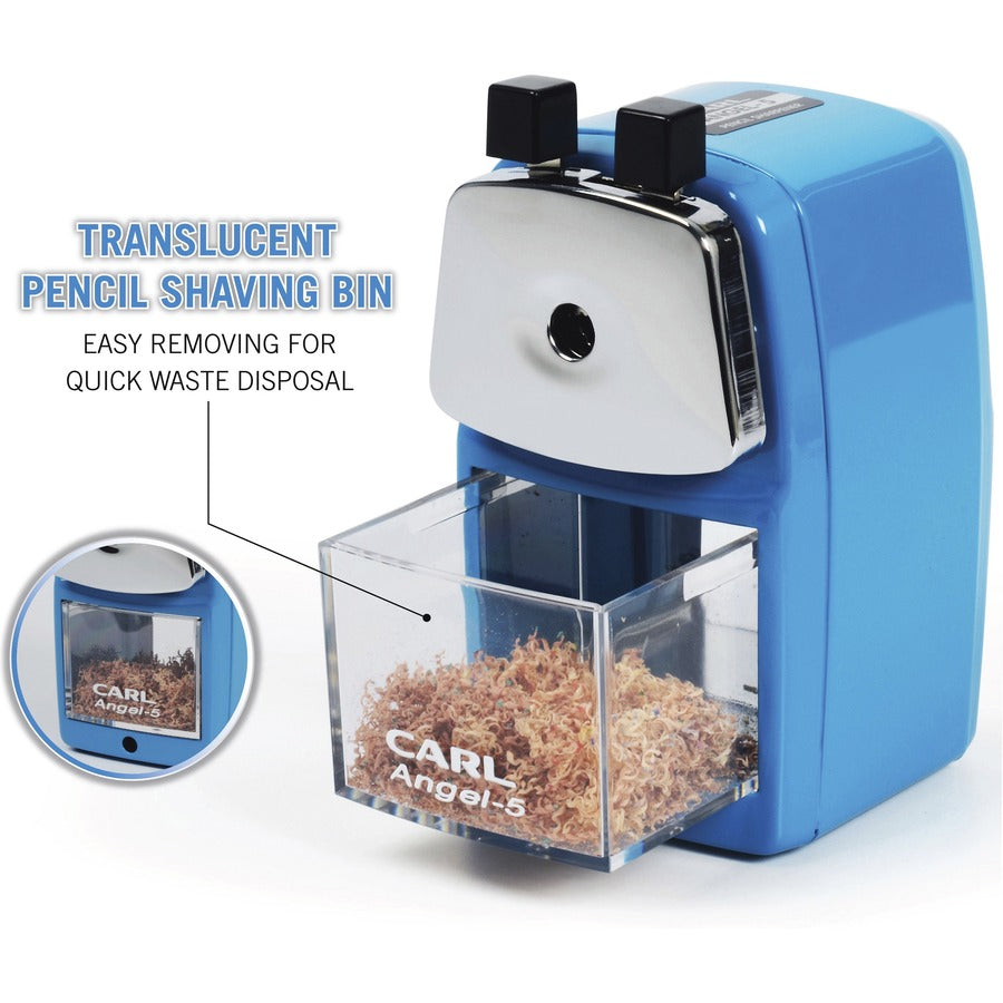 Image of Carl Mfg Pencil Sharpener, Auto Draw, 0.9mm/0.4mm, 2-3/4"x3"x5", BE