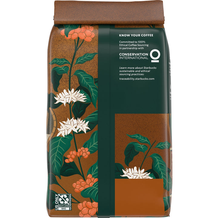 Image of Starbucks 12411946 Pike Place Roast Coffee, Medium, 16 oz, Whole Bean, Pike Place, 1 Each