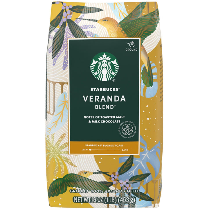 Image of Starbucks 12413968 Veranda Blend Coffee, Blonde, 16 oz Per Bag, Ground, Veranda Blend, 1 Each