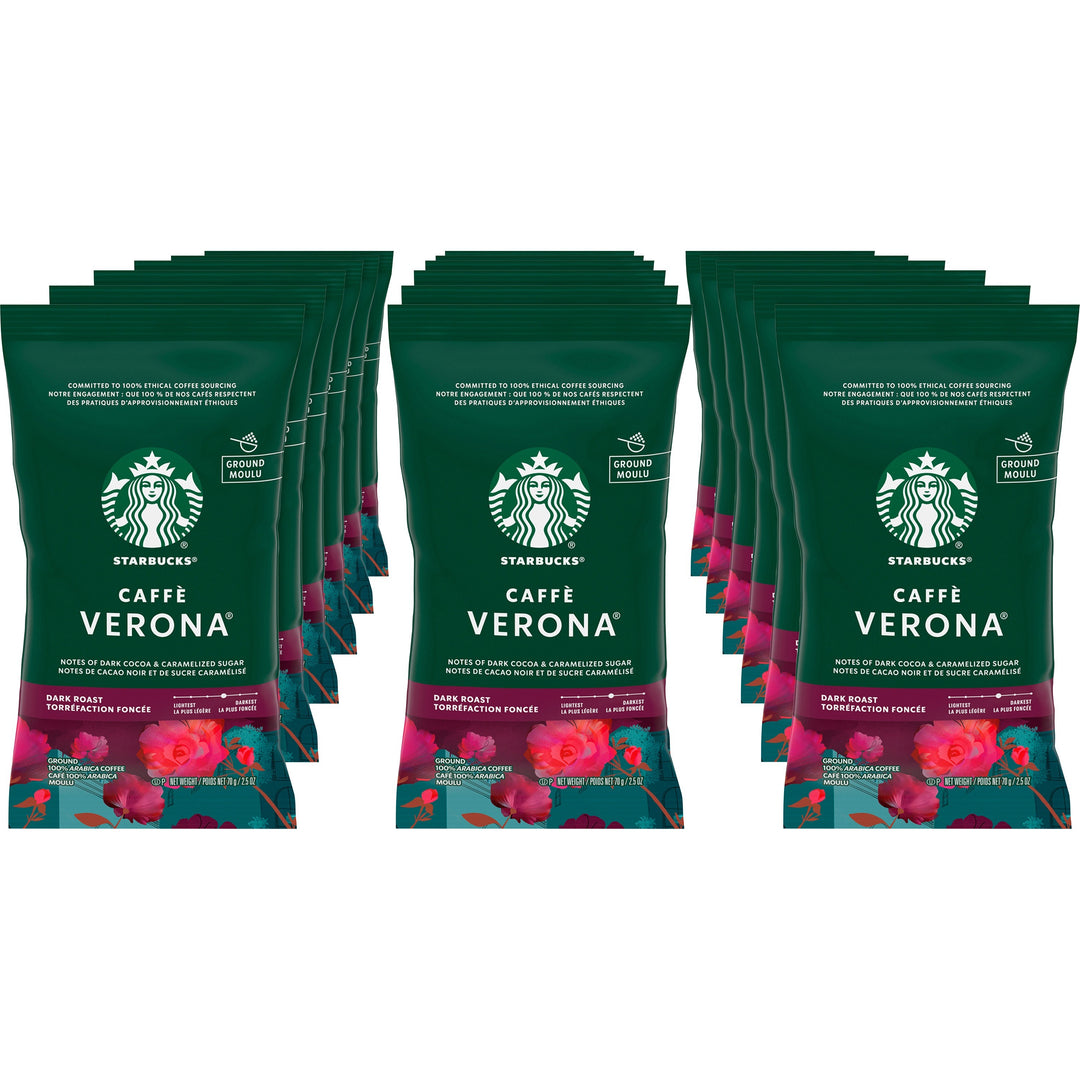 Image of Starbucks® Ground Coffee,Single Pot, 2.5 oz PK,18/BX,Dark/Caffe Verona
