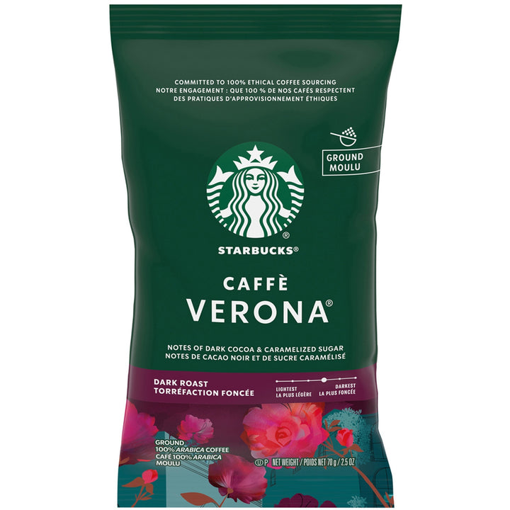Image of Starbucks® Ground Coffee,Single Pot, 2.5 oz PK,18/BX,Dark/Caffe Verona