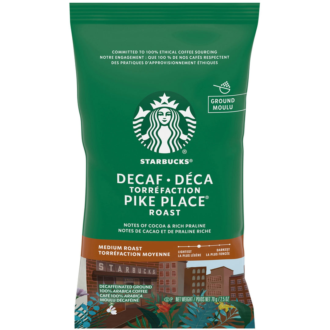 Image of Starbucks® Coffee, Pike Place Decaf, 2-1/2oz., 18/BX