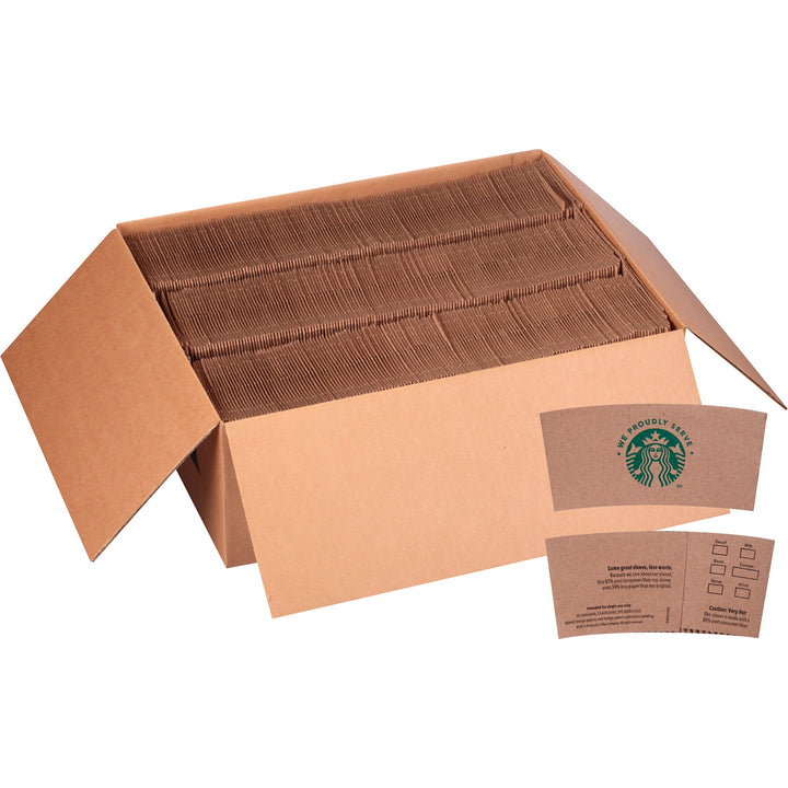 Image of Starbucks® Hot Cup Sleeves, 1380/CT, Brown/We Proudly Serve