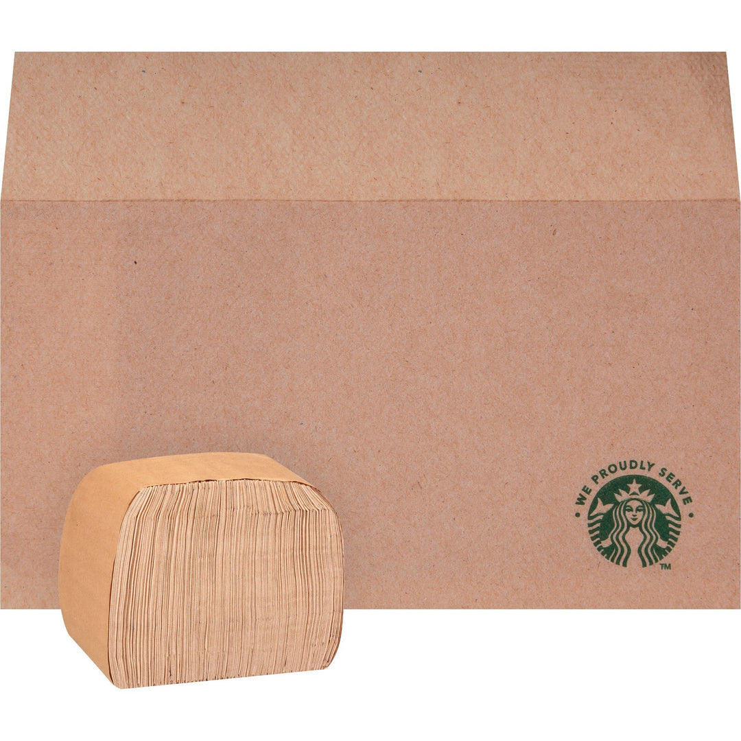 Image of Starbucks® Napkins, Branded, 6-1/2"x5", 300/PK, 20PK/CT, Tan