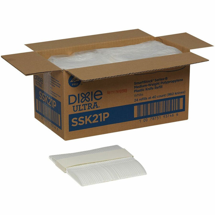 Image of Dixie® Knives,SmartStock,Polypropylene,40/PK,24PK/CT,White