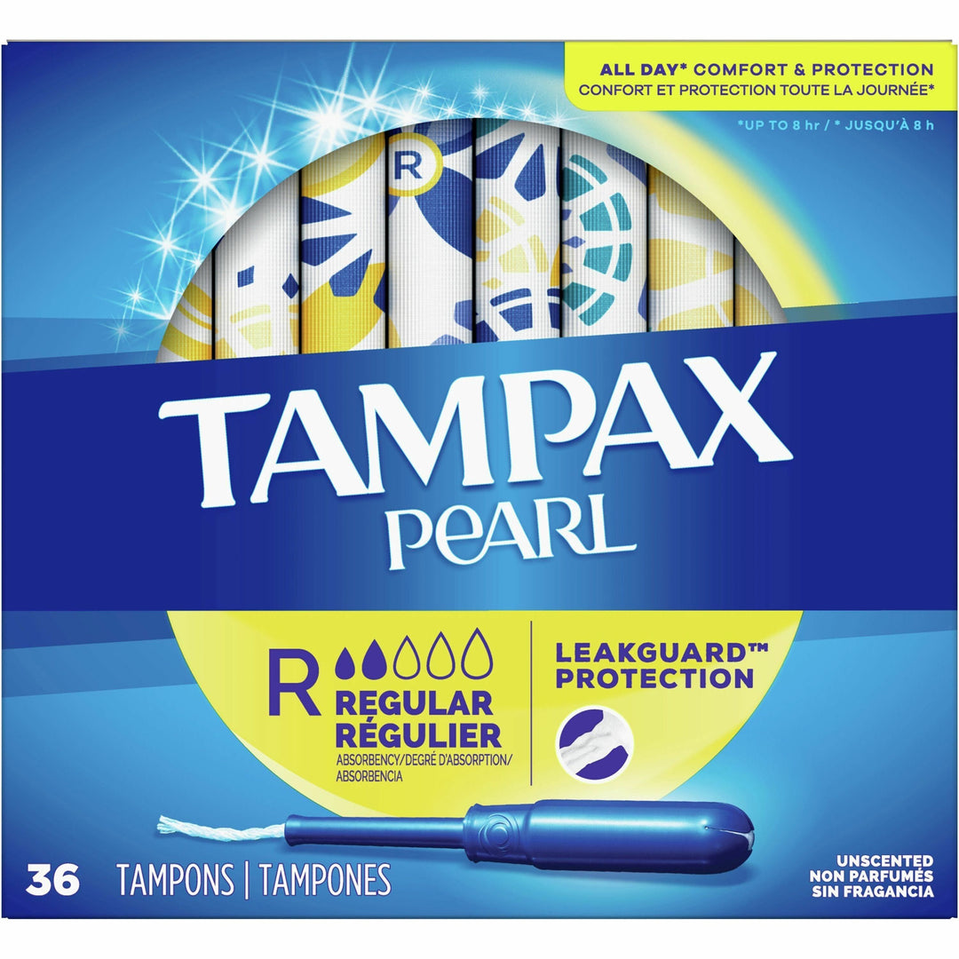 Image of Tampax 71127 Pearl Regular Tampons, Regular, Plastic Applicator, Comfortable, Anti-leak, Unscented, 1 Box