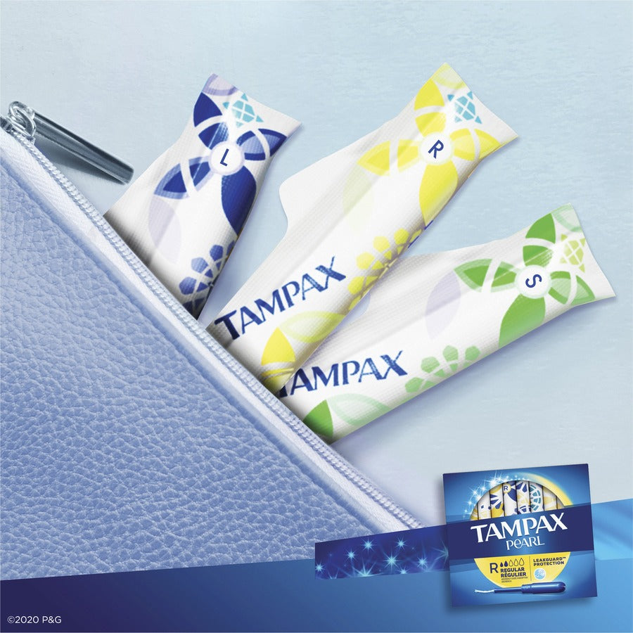 Image of Tampax 71127 Pearl Regular Tampons, Regular, Plastic Applicator, Comfortable, Anti-leak, Unscented, 1 Box