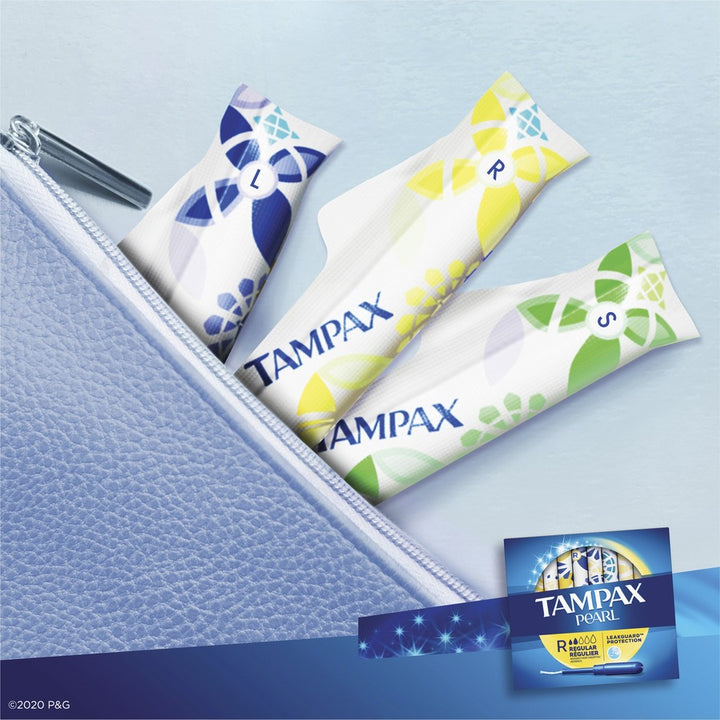 Image of Tampax 71127 Pearl Regular Tampons, Regular, Plastic Applicator, Comfortable, Anti-leak, Unscented, 1 Box