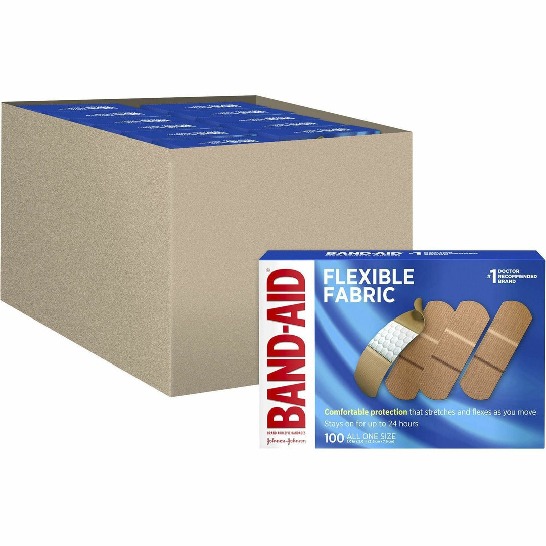 Image of Johnson & Johnson® Bandages,Flex Fabric,Self-Adhesive,1 Size,1",100/BX,12BX/CT