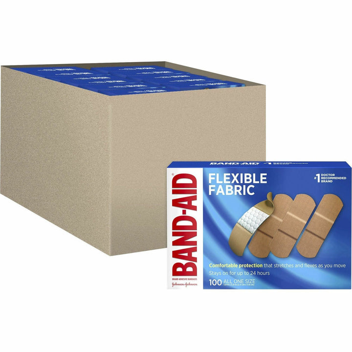 Image of Johnson & Johnson® Bandages,Flex Fabric,Self-Adhesive,1 Size,1",100/BX,12BX/CT
