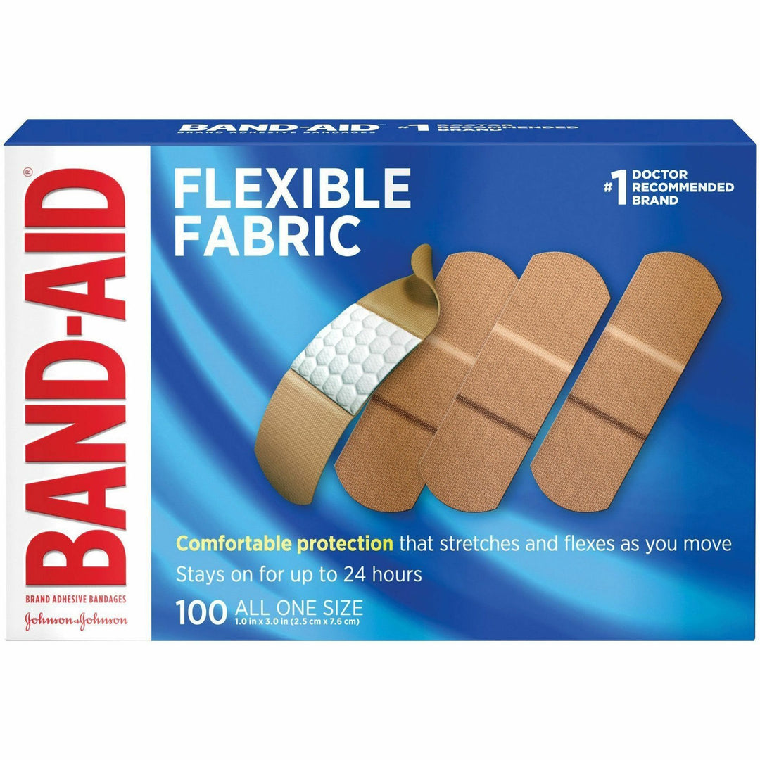 Image of Johnson & Johnson® Bandages,Flex Fabric,Self-Adhesive,1 Size,1",100/BX,12BX/CT