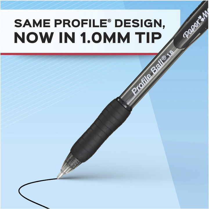 Image of Paper Mate® Profile Ballpoint Pen, Retractable, Medium 1 Mm, Red Ink, Translucent Red Barrel, Dozen