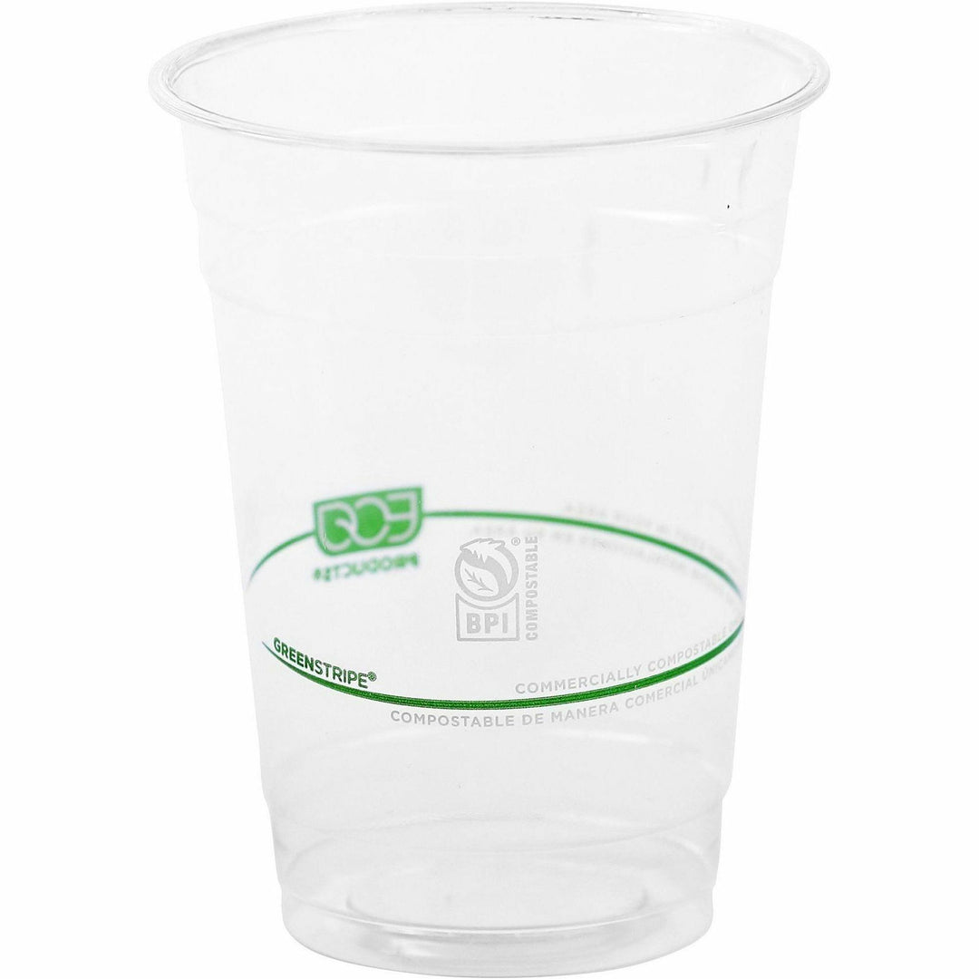 Image of Eco-Products® Cold Cup, Eco Friendly,16oz, 1000/CT, Clear/GreenStripe