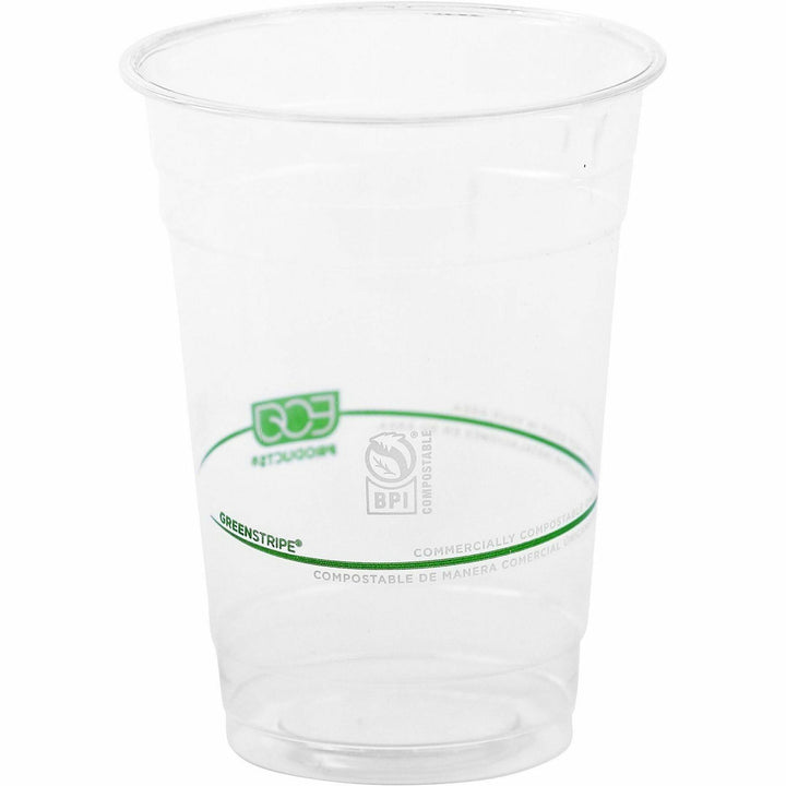 Image of Eco-Products® Cold Cup, Eco Friendly,16oz, 1000/CT, Clear/GreenStripe