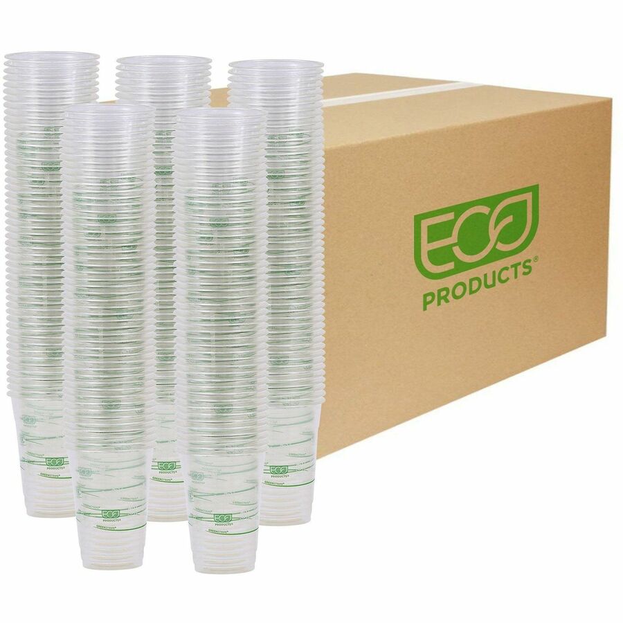 Image of Eco-Products® Cold Cup, Eco Friendly,16oz, 1000/CT, Clear/GreenStripe