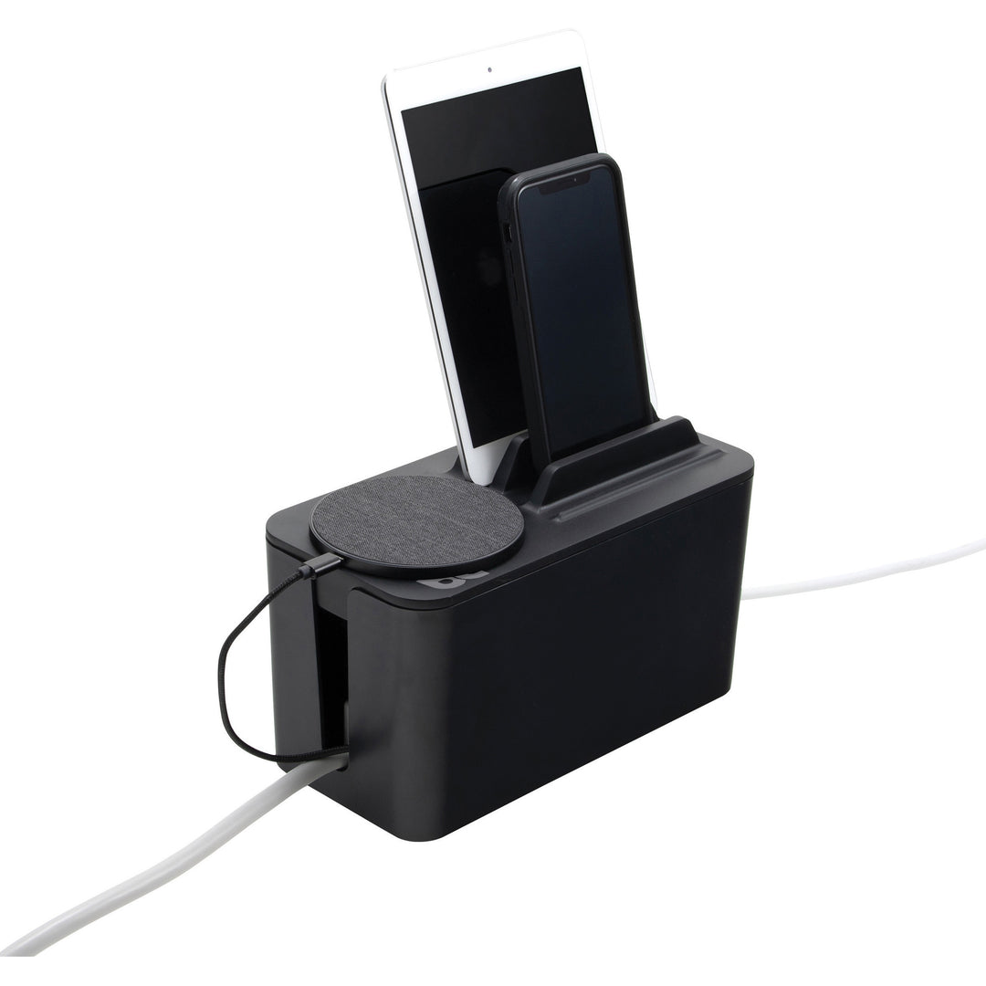 Image of Bluelounge BLUCBM1BL02 Cable Box Mini Station, Cable Box, Black, 9.30" Length, 1 Each