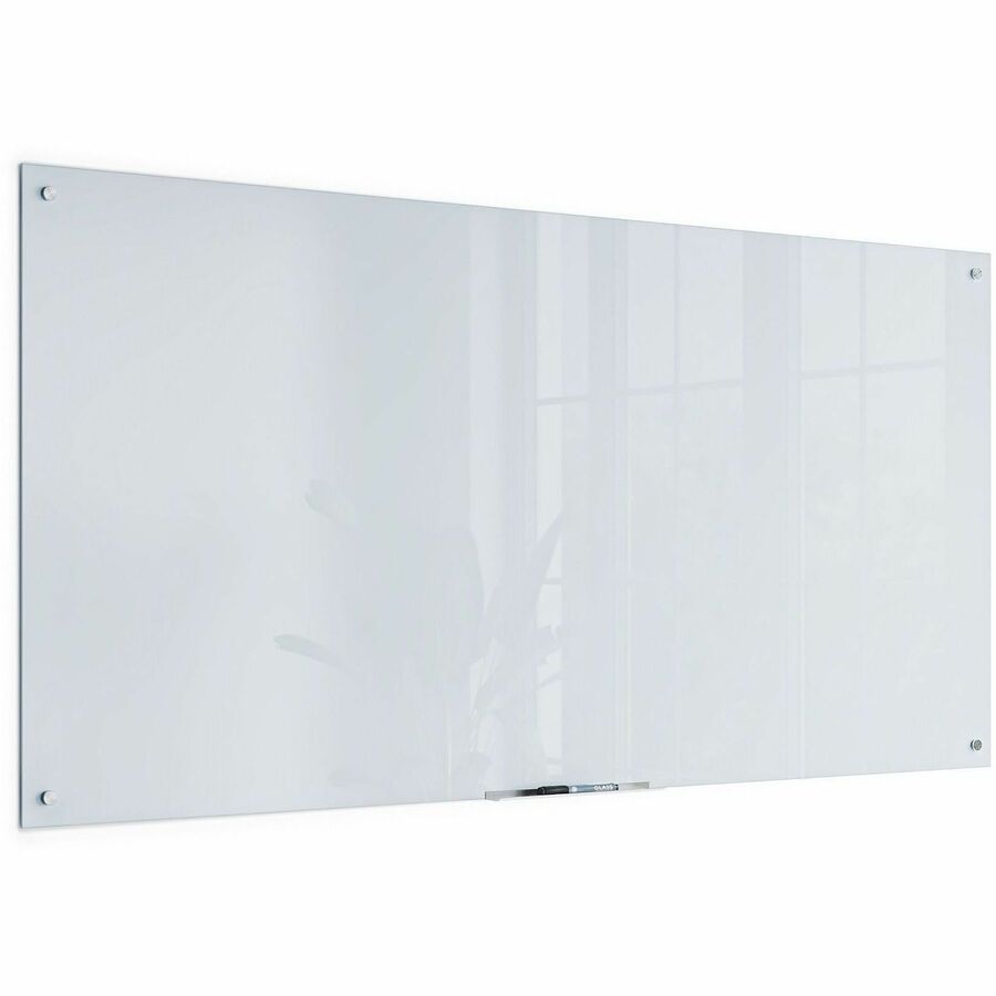 Image of U Brands Dry-Erase Board,Glass,Magnetic,Frameless,72"x36",White