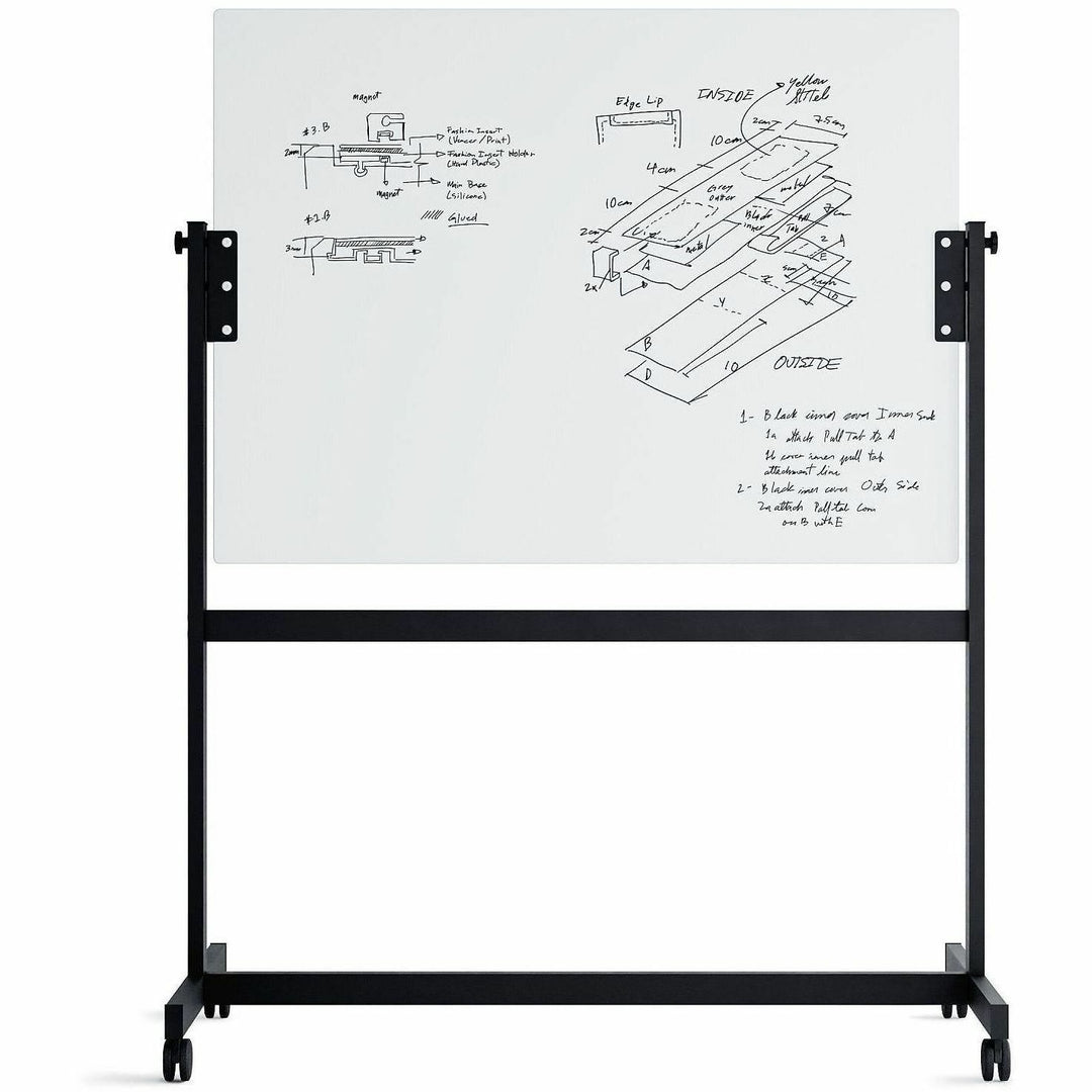 Image of U Brands Easel,Dry-Erase,Glass,Magnetic,36"x48",White